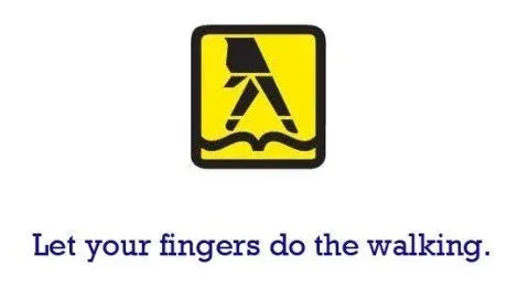 Yellow Pages LET YOUR FINGERS DO THE WALKING slogan trademark example