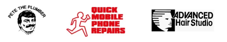 Registered logo trademarks for Pete the Plumber, Quick Mobile Repairs and Advanced Hair Studio